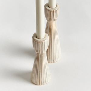 Decorative Antique Style Tapered Ceramic Candlestick Holder Heat Resistant Durable Home Decoration - Product Image 2