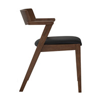 Silla de Comedor con Estructura de Madera de Haya, Asiento de Vinilo, Estilo Moderno Minimalista de Mediados de Siglo, Respaldo Duradero, Muebles para el Hogar, Oficina o Apartamento