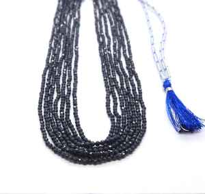 Collar de Cuentas Facetadas de Zafiro Azul Natural AAA, Cuentas de Zafiro de 3 mm, 16-19 Pulgadas, para Fabricación de Joyería al por Mayor - Product Image 1