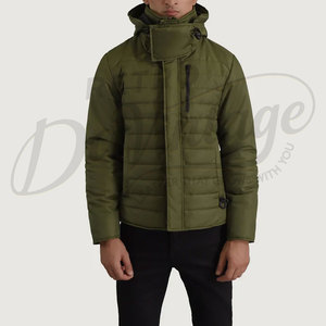 Chaqueta Acolchada Gruesa Color Verde Oliva para Hombre con Capucha Desmontable Extra Grande, Chaqueta de Invierno Cálida y Acolchada, Abrigo Térmico - Product Image 4