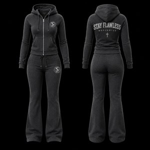 Conjunto Deportivo Casual Personalizado para Mujer con Sudadera Holgada, Pantalones con Cintura Elástica y Forro Polar de Algodón Premium para Colecciones de Ropa Moderna - Product Image 1