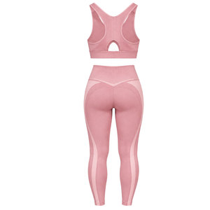 Introducing Seamless Ribbed Gym Set Women Comfortable Training Clothing With Flexible Fabric For Gym Workouts <b>Pilates</b> <b>Yoga</b> - Product Image 5