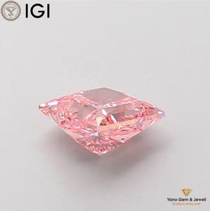 เพชรทรงปริ้นเซส 1.01 กะรัต รับรองโดย IGI สีชมพูสดใสแฟนซี ความสะอาดระดับ VS1 เพชร CVD ที่เพาะเลี้ยงในห้องปฏิบัติการ สำหรับงานออกแบบเครื่องประดับระดับมืออาชีพ - Product Image 3