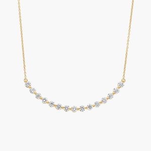 Diamond Smile <b>Necklace</b> with 1 CTW Round Cut Lab-Grown Diamonds in White Gold - Product Image 1