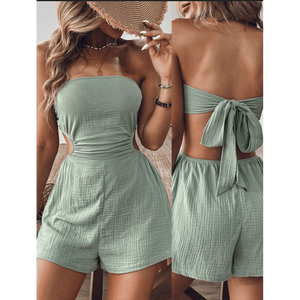 Combinaison sans bretelles en gaze à découpes « Desert Sun » - Product Image 2