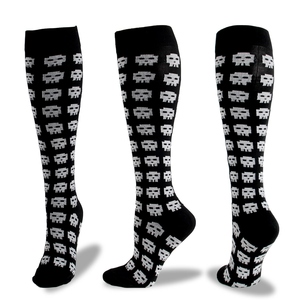 Women <b>Knee</b> <b>Socks</b> Skull Pattern Digital Print 100% Acrylic Breathable Daily Wear Autumn Season Standard Thickness - Product Image 5