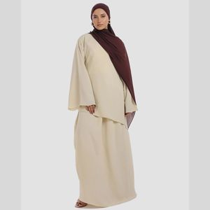 Ensemble coordonné Ba Haya pour femme, col modeste, style moyen-oriental, robe à manches longues, taille élastiquée, longueur complète, infroissable - Product Image 2