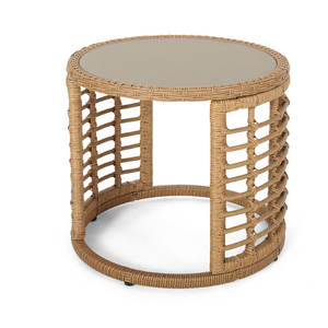 โต๊ะสไตล์ชายฝั่งพร้อมกระจกด้านบนโต๊ะสไตล์ร่วมสมัยสำหรับใส่เครื่องดื่ม - Product Image 4