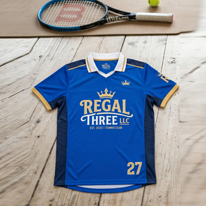 Maillot de tennis à col rabattu personnalisé avec nom d'équipe, hauts de tennis imprimés, 100 % polyester, vêtements de sport, polos de tennis - Product Image 1