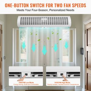 Barriera d'Aria Commerciale per Interni a 2 Velocità 1350CFM, Montaggio a Parete, Super Potente per Porte, Ventilatore per Porte Interne - Product Image 4