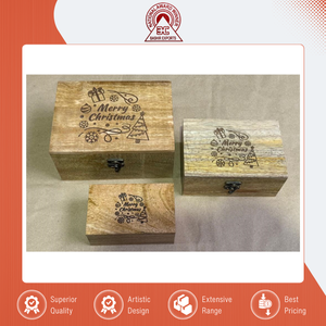 High Quality Eco-Friendly Home & Kitchen Use Luxury Design Rectangle Brown Engraved Mango <b>Wood</b> <b>Box</b> for Genuine Buyers - Product Image 2