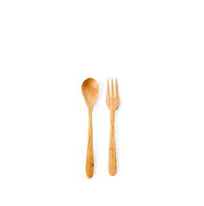 Ensemble de fourchettes et cuillères en bois massif de qualité supérieure pour mariage, fête, desserts, pâtes et nouilles - Product Image 2