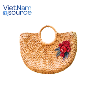Sacs à main modernes en jacinthe d'eau, artisanat écologique avec fermeture à cordon, taille et couleur personnalisables - Tendance mode du Vietnam - Product Image 1