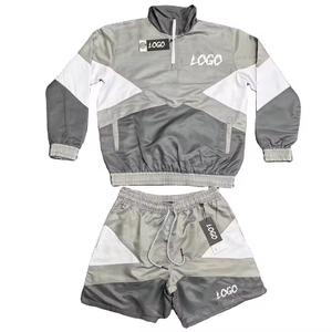 New <b>Summer</b> Nylon Windbreaker Short Set Zip up Windbreaker <b>Jacket</b> Tracksuit Polyester Streetwear Track Suit Set - Product Image 1