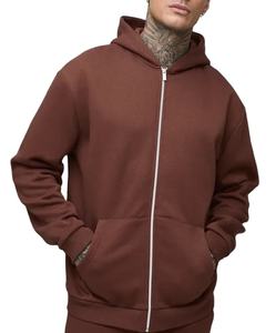 Sweat à capuche unisexe Zipp Up de bonne qualité avec deux poches Anti-rétrécissement poids lourd à manches longues sweat à capuche à séchage rapide pour hommes vêtements de mode - Product Image 1