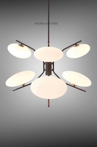 Lustre Sputnik haut de gamme en laiton noir à 6 lumières, luminaire de plafond moderne en métal de style mid-century pour salle à manger - Product Image 5