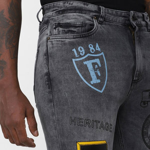 Professional Low Price Men's Denim Jeans <b>Pant</b> OEM Service Custom Logo Solid Crystal Winter Autumn Breathable 100% Cotton - Product Image 6
