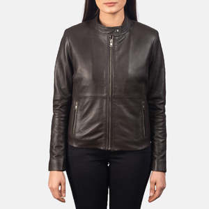 Chaqueta de Invierno de Cuero Genuino para Mujer, Corte Ajustado, Cierre Frontal con Cremallera y Botones, Forro Suave, Personalizable OEM ODM, Marca Privada, Venta al Por Mayor - Product Image 4