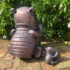 Event Supplies <b>Bronze</b> Sculpture <b>Gift</b> Sets Handicrafts Antique Teddy With Bucket Small And Large - Product Image 1
