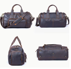 Leather Travel Duffel <b>Bag</b> with Multiple <b>Compartments</b> Brown Vintage Style for Men Outdoor and Business Use Weekend Travel <b>Bag</b> Lea - Product Image 6