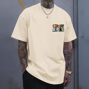 Camiseta Gráfica Oversize Vintage de Algodón Pesado con Estampado Personalizado, Estilo Urbano y de Moda - Product Image 4