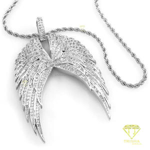 Colgante de Ala de Diamante Moissanita de Lujo, Plata de Ley 925, Totalmente Cubierto de Diamantes, Elegante Collar de Moda - Product Image 3