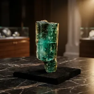 BAITHU GEMS MINERALS Pierre précieuse naturelle authentique Aigue-marine de Karur polie vert-ternue du Tamil Nadu pour la fabrication de bijoux sur mesure - Product Image 3