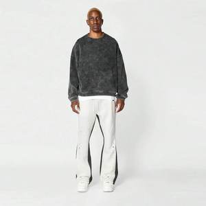 Men's Hip Hop Sport <b>Flare</b> Pants Loose Quality Soft Plain Trousers Blended Fabric Sweat Trousers Assured Comfortable <b>Sweatpants</b> - Product Image 2