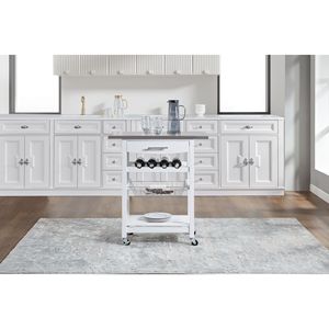 Carrello da Cucina Mobile con Isola, Cassetto e Cesto Portaoggetti Estraibile in Rete - Product Image 6