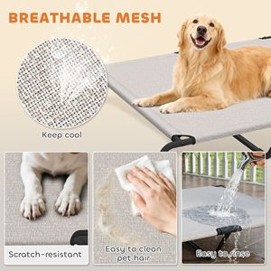 Cuccia Rialzata Beige da 60 Pollici per Cani di Taglia Grande - Comfort e Supporto per il Tuo Animale Domestico - Product Image 5