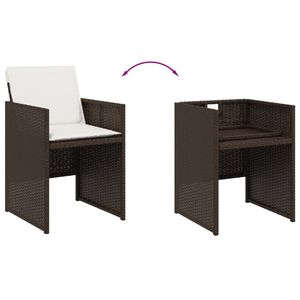 Set da Pranzo da Esterno Pieghevole in Rattan PE Marrone per 8 Persone, Arredamento Durevole ed Elegante - Product Image 5