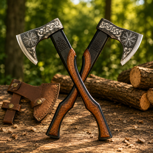 Handgefertigtes 2er-Set Bauarbeiter-Beil aus Hochkarbonstahl, Outdoor-DIY-Geschenk für den Freund mit ODM/OEM-Anpassung - Product Image 1