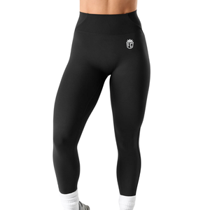 Leggings stretch taille haute noirs pour femme, pour yoga, entraînement, gym, fitness, avec effet ventre plat, vêtements de sport et de tous les jours, Pro Fit Comfort Plus - Product Image 1