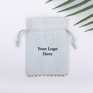 Handmade Promotional Branding Cotton <b>Drawstring</b> <b>Bag</b> Jewelry Packaging Pouch Custom Logo Printing Organizer - Product Image 3