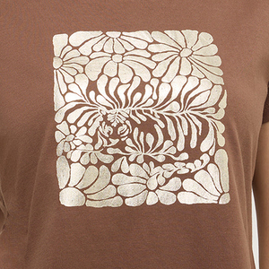 T-shirt en coton pour femme avec logo imprimé, design uni, manches courtes, respirant, tissu jersey, écologique, idéal pour l'été - Product Image 3