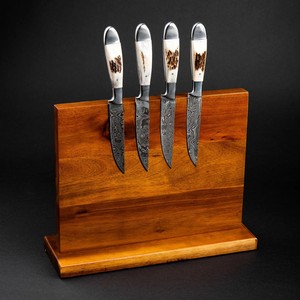 Handmade 67-Layer Damascus Steel Steak <b>Knife</b> <b>Set</b> Horn Handles 4-Piece Ambidextrous Straight Edge <b>Sharp</b> Luxury Kitchen <b>Knife</b> - Product Image 6