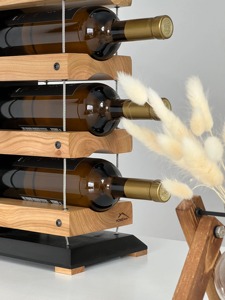 Wooden Wall Mounted <b>Rack</b> Stylish Organizer Suitable For Wine Bottles <b>Drinks</b> Guest Entertaining And Party Display From India - Product Image 5