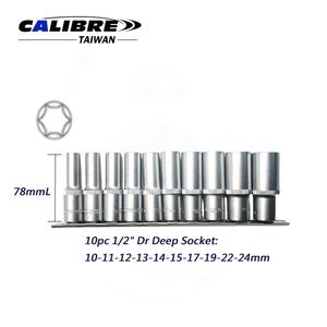 Juego de Llaves de Tubo Profundas Métricas de 6 Puntas, Calibre 1/2'', 10 Piezas, 10-24 mm, Material CRV, Operación Manual, OEM Disponible, 1 Año de Garantía, TAIWAN - Product Image 2