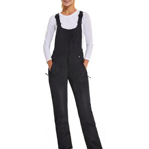 Mono negro de poliéster con aislamiento sintético, cierre de cremallera, overol de longitud completa, absorbe el sudor y lo aleja de tu piel. - Product Image 1
