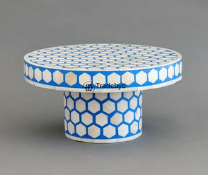 Soporte para Pastel con Incrustaciones de Hueso Artesanal, Elegante Soporte de Presentación de Postres Hecho a Mano por Tradebyd para Eventos en el Hogar - Product Image 2