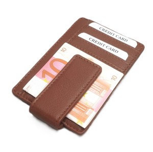 Portefeuille en cuir véritable tanné végétal VT vintage avec clip magnétique pour cartes, unisexe, pour hommes et femmes, vente en gros, export - Product Image 6