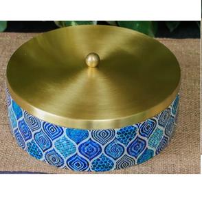 หม้อตุ๋นไม้ดีไซน์ใหม่ล่าสุด ทรงกลม สำหรับเสิร์ฟโรตี  เคลือบเอนาเมล  งานแฮนด์เมด - Product Image 2