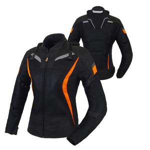 Blouson de moto noir et jaune fluo à manches longues en maille respirante pour toutes les saisons - Product Image 6
