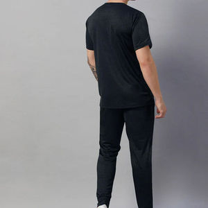 Conjunto Deportivo para Hombre, Negro, Corte Ajustado, Transpirable, Ecológico, 100% Poliéster, Camiseta de Manga Corta para Entrenamiento, Pantalones Jogger - Product Image 2