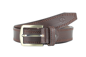 Ceinture en cuir véritable avec logo personnalisé imprimé, texture douce, ceinture en cuir raffiné pour un look business décontracté - Product Image 3