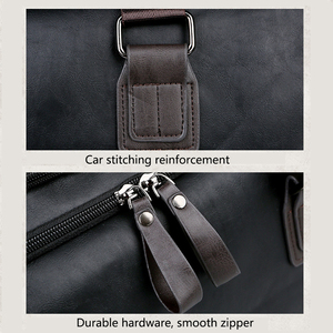 Bolsa de Viaje de Piel Sintética PU Impermeable, Bolsa de Fin de Semana con Cierre de Cremallera, Correa Ajustable, Gran Capacidad para Gimnasio y Viajes - Product Image 6