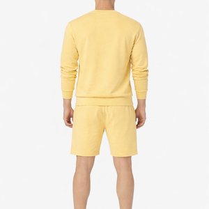 Men Custom Color Crewneck Fleece Sweatshirt <b>Shorts</b> <b>Set</b> Casual Two Piece Breathable Comfortable Lounge Activewear Outfit <b>Set</b> - Product Image 5