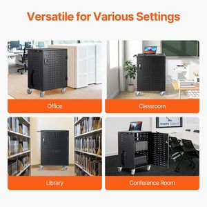 Stazione di Ricarica Mobile per 36 Dispositivi, Carrello da Pavimento per Dispositivi fino a 15,6 Pollici, per Ufficio e Aula - Product Image 6