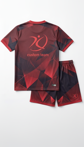 Ensemble maillot et short de volley-ball camouflage numérique orange brûlé personnalisé en gros, uniforme d'équipe respirant OEM, vêtements de sport par sublimation - Product Image 2