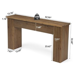 Console en bois massif, design scandinave moderne, faite à la main, pour entrée, couloir, salle à manger, rangement, salon, avec base sur pieds - Product Image 6
